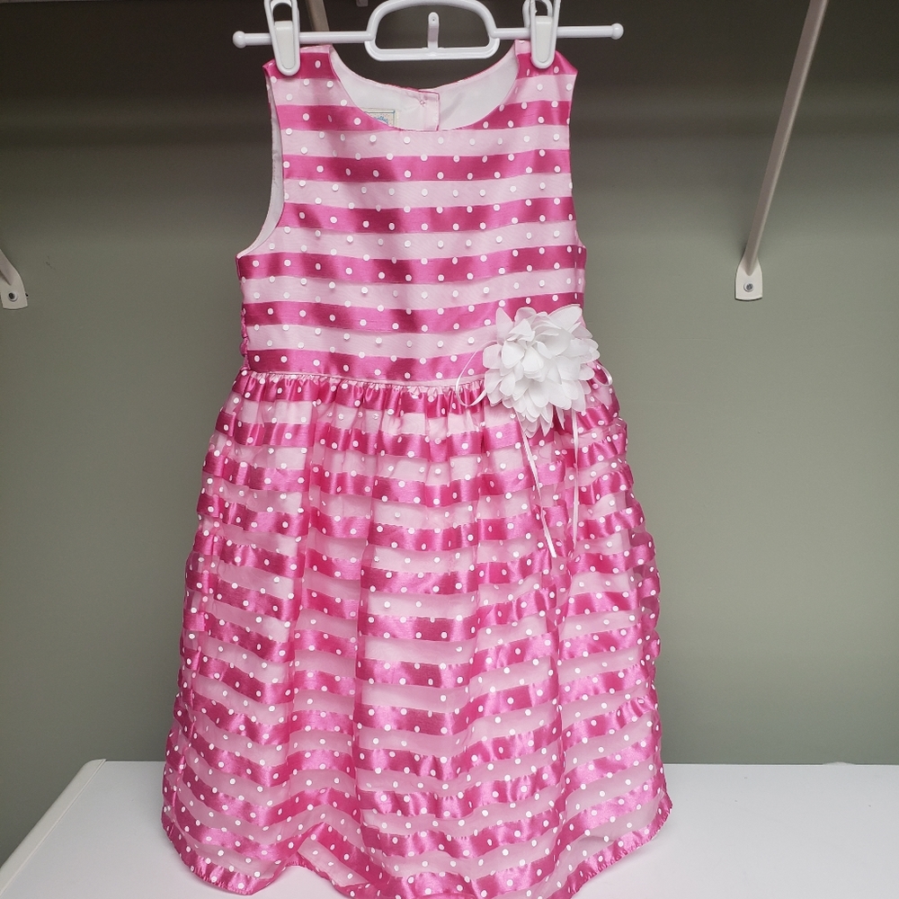 Kids pink striped fancy dress